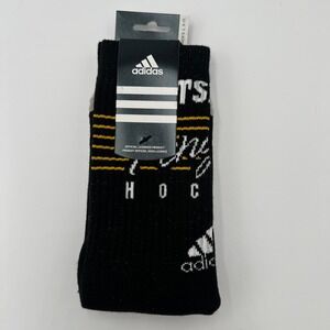 Adidas Pittsburgh‎ Penguins NHL Mens Crew Socks Black Gold Size L 9-11